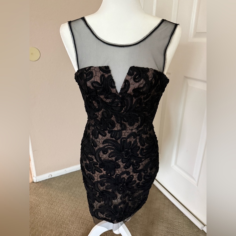 BCBG Maxazaria Black and Cream  Dress